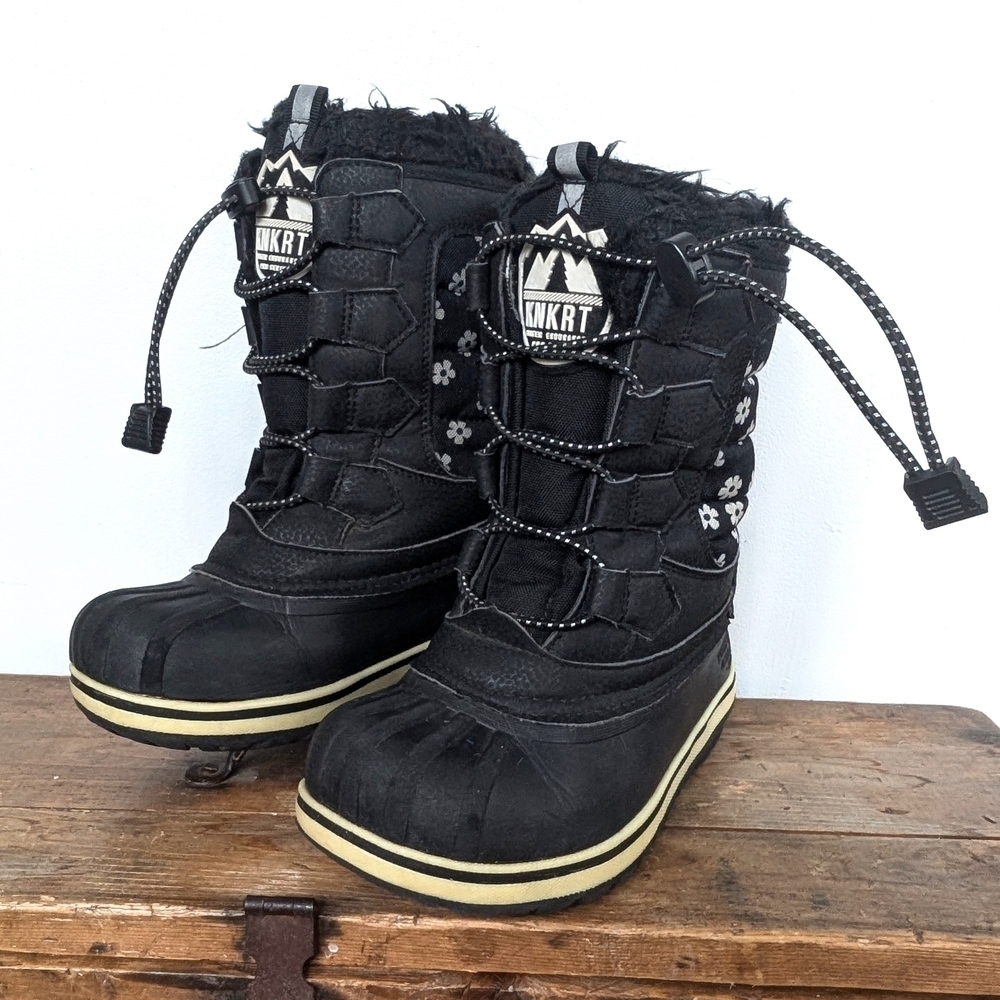 Konkrete Kids Warm Black Winter Snow Boots ~ Size 2